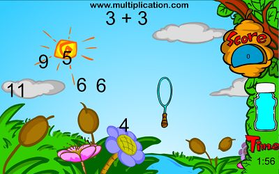 Capture the Answers with Bubbles in Bubble Bugs Addition | Multiplication.com