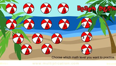 Choose the Facts for Beach Rush | Multiplication.com