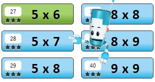 Blue = Missed Lessons | Multiplication.com