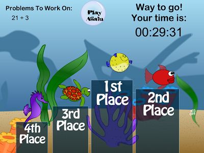 Solve the Facts to win in Aquatic Speedway Division | Multiplication.com