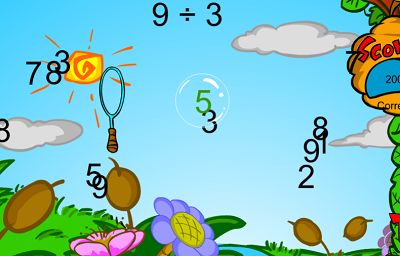 Right Answers are Green in Bubble Bugs Divsion | Multiplication.com