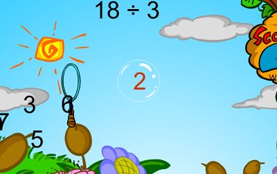 Wrong Answers are Red in Bubble Bugs Division | Multiplication.com