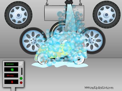 Make those Cars Sparkle in Car Wash Division | Multiplication.com