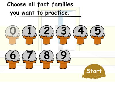 Choose Fact Families in Cone Crazy Division | Multiplication.com