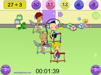 Solve the Problems to get Ahead in Diaper Derby Division | Multiplication.com