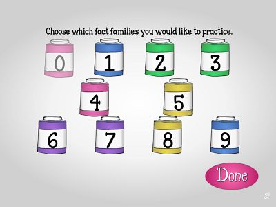 Choose a Fact Family in Patty's Paints Division | Multiplication.com