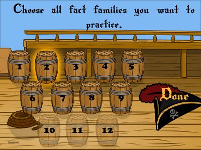 Choose Fact Families for Pirates II Division | Multiplication.com