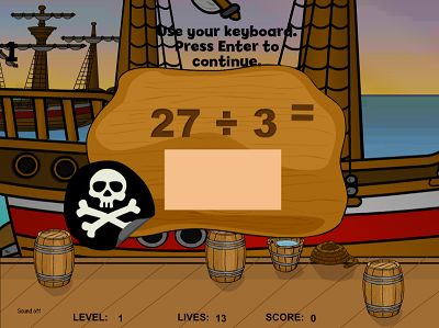 Practice the Facts in Pirates II Division | Multiplication.com