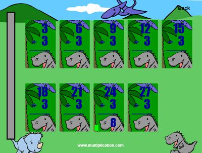 The Dinosaur Theme in Quick Flash II Division | Multiplication.com