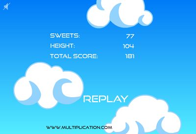 Game Over in Flying Cat | Multiplication.com