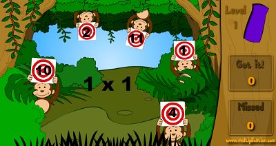 Target Practice with the Monkeys in Jungle Jim | Multiplication.com