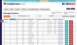 Manage Students | Multiplication.com