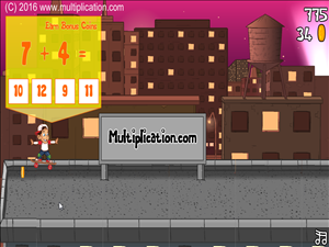 Rooftop Ride Addition - Grab a magic coin to practice the times tables