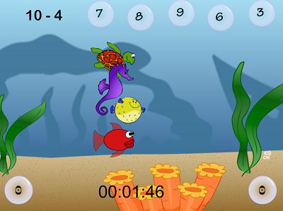 Solve the Facts to Swim Faster in Aquatic Speedway Subtraction | Multiplication.com