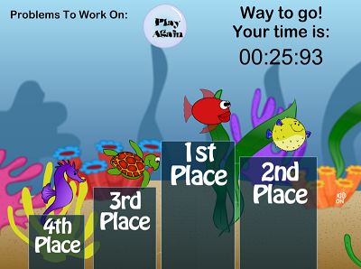 Swim the Fastest to Win in Aquatic Speedway Subtraction | Multiplication.com