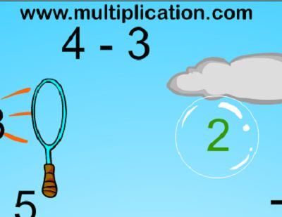 Right Answers are Green in Bubble Bugs Subtraction | Multiplication.com