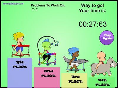 Race to the Finish in Diaper Derby Subtraction | Multiplication.com