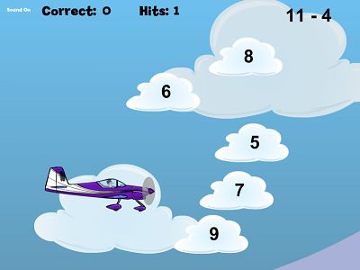 Solve Subtraction Problems in Flying High Subtraction | Multiplication.com