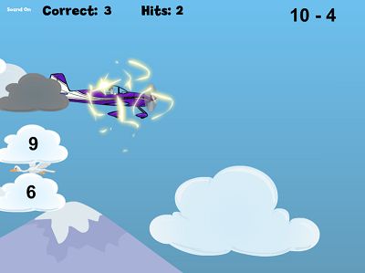 Watch out for Lightning in Flying High Subtraction | Multiplication.com