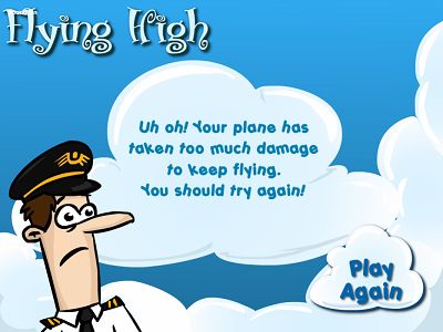 Game Over in Flying High Subtraction | Multiplication.com