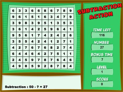 Clear the Grid in Subtraction Action | Multiplication.com