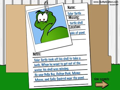 Help Tyler Turtle Find his Shell in Winston Detective Agency | Multiplication.com