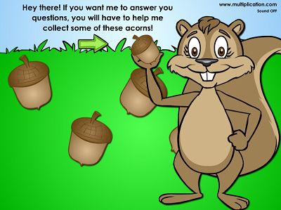Help Sally Squirrel Pick up her Acorns in Winston Detective Agency | Multiplication.com
