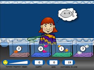Pick the Right Fish in Fish Shop Subtraction | Multiplication.com