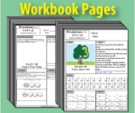 Stack of workbook pages.