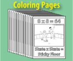 Stack of coloring pages.