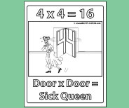 Student 4x4 coloring page. This large coloring sheet helps kids remember the fact picture.