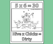Student coloring page provides valuable memory reinforement for 5x6.