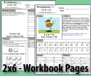 Two printable pages designed to build fluency and deepen understanding of 2x6.