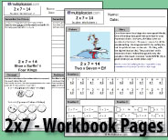 Two printable pages designed to build fluency and deepen understanding of 2x7.