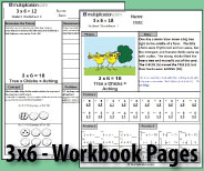Two printable pages designed to build fluency and deepen understanding of 3x6.