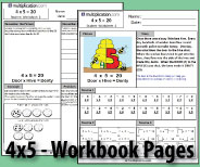 Two printable pages designed to build fluency and deepen understanding of 4x5.