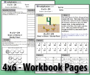 Two printable pages designed to build fluency and deepen understanding of 4x6.