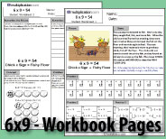 Two printable pages designed to build fluency and deepen understanding of 6x9.