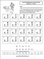 Explorer Threes Time Table Multiplication Worksheet thumbnail