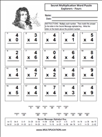 Explorer Fours Time Table Multiplication Worksheet thumbnail