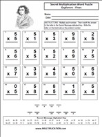 Explorer Fives Time Table Multiplication Worksheet thumbnail