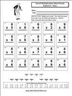 Explorer Sixes Time Table Multiplication Worksheet thumbnail