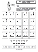 Explorer Sevens Time Table Multiplication Worksheet thumbnail