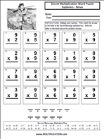 Explorer Nines Time Table Multiplication Worksheet thumbnail