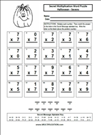 Halloween Sevens Time Table Multiplication Worksheet thumbnail