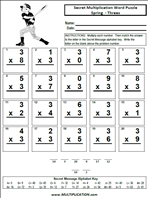 Spring Threes Time Table Multiplication Worksheet thumbnail