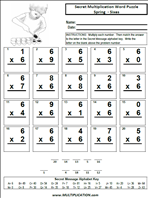 Spring Sixes Time Table Multiplication Worksheet thumbnail
