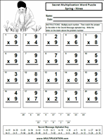 Spring Nines Time Table Multiplication Worksheet thumbnail