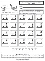 Car Threes Time Table Multiplication Worksheet thumbnail