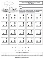Car Fives Time Table Multiplication Worksheet thumbnail